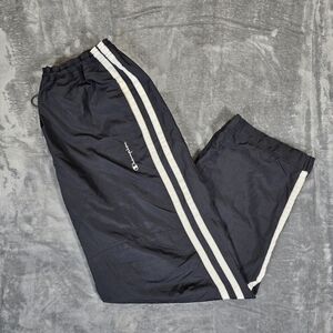 Vintage Y2K Champion Track Pants Baggy Black Stripes Size XL
